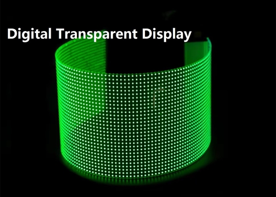 P8 Flexible Crystal Core Film Screen Indoor Glass Window Curtain Werbefilm Digitale transparente Anzeige