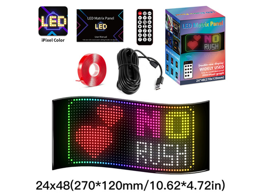 24*48 LED Flexible Light Display APP Steuerung Autowerbebildschirm Ip65 Vollfarbe High-Definition-Autoanzeige