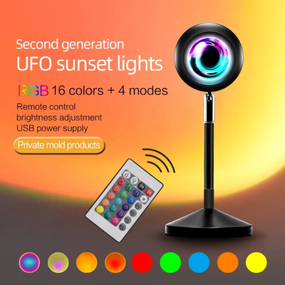 Fernbedienung Moderne Fotografie Farbänderung Sonnenuntergang Licht USB Regenbogen Projektorlampen
