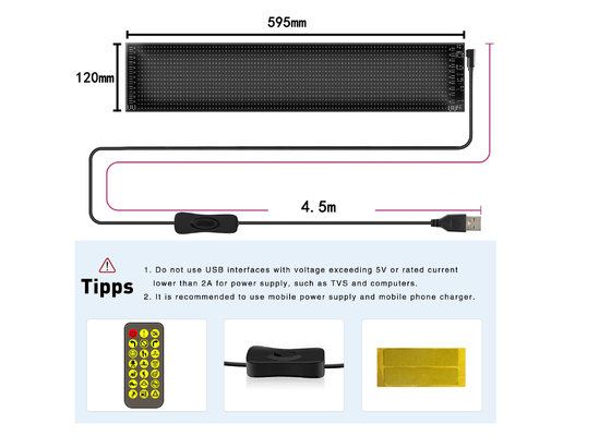 Flexible LED-Auto-Panel App Control 16*96 Werbe-Rückfensteranzeige