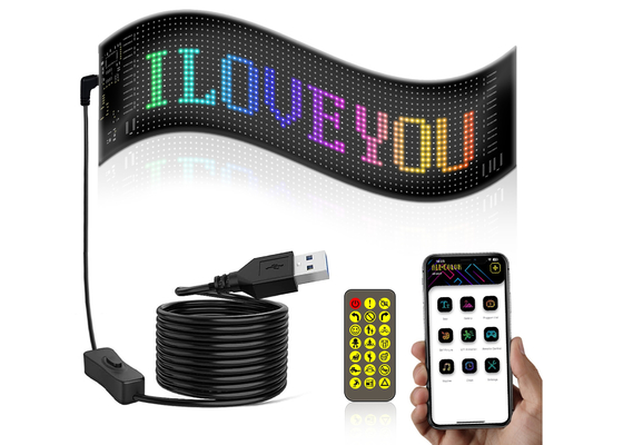 App Control LED Sign Board 20*64 Flexible USB Programmierbares benutzerdefiniertes Scroll-Message Autoschilder Digitales Display