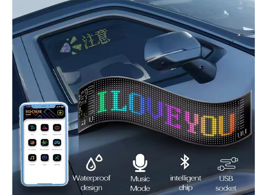 APP-Steuerung Flexibler Led-Bildschirm Scrolling benutzerdefinierte Nachricht Text Schilderbrett LED-Display Digital für Auto