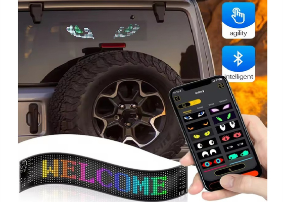 APP-Steuerung Flexibler Led-Bildschirm Scrolling benutzerdefinierte Nachricht Text Schilderbrett LED-Display Digital für Auto