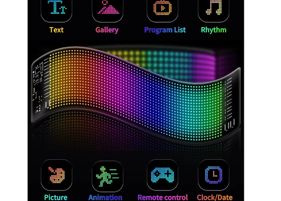 Pixel RGB Led Flexible Display App Bluetooth Werbebildschirm für Autos Auto Ip65 Wasserdicht Weiches Digital Display Bildschirm