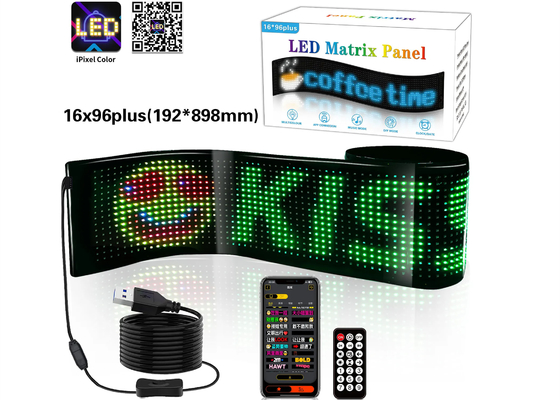 DIY LED-Schild Matrix-Panel Bildschirm APP-Steuerung für Shop Billboard Bar Auto NEW Größe 1696 Plus