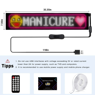 DIY LED-Schild Matrix-Panel Bildschirm APP-Steuerung für Shop Billboard Bar Auto NEW Größe 1696 Plus