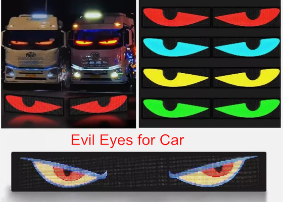 5VDC USB / 2A Super Truck Demon Eye LED Soft Screen APP Bluetooth Programmierung Autowerbebildschirm Böse Augen