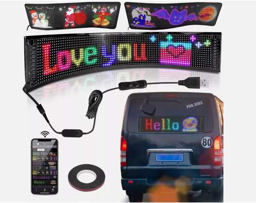 5VDC USB / 2A Super Truck Demon Eye LED Soft Screen APP Bluetooth Programmierung Autowerbebildschirm Böse Augen