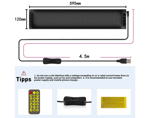 Smart Car Sticker 120x595mm RGB Dynamic LED Truck Demon Eye Light für Outdoor Smart Display IP65 bewertet