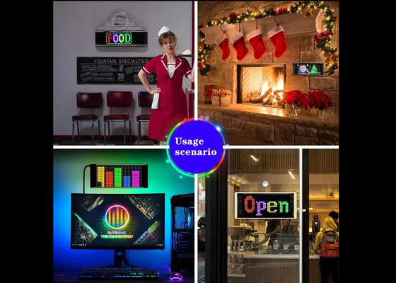 App Control Sign Werbung Hinterfenster Digitale Anzeige mit 192x898mm LED Soft Display Rollendes Muster Animationsbild