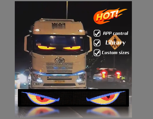 Lkw Devil Eye LED-Bildschirm Lkw-Licht Lkw-Dynamisches LED-Licht Smart Car Sticker Programmierbares LED-Panel für die Windschutzscheibe von Lkw