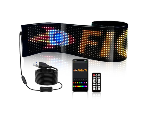 5VDC USB/2A 37x8.5cm LED Matrix Display Autopaneel Flexible Pixel Programmierbares Scrollen Werbung für DIY Animation Text