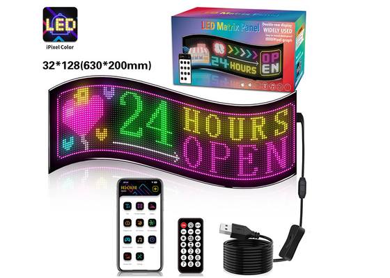 32*128 Led-Werbeanzeigen Animation LED-Paneel mit App-Fernbedienung
