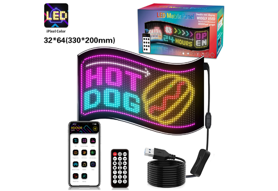 32*64 Car Truack Led Matrix Pixel Panel Diy RGB App+Fernbedienung Programmierbares Teufels-Auge-Anzeigerlicht