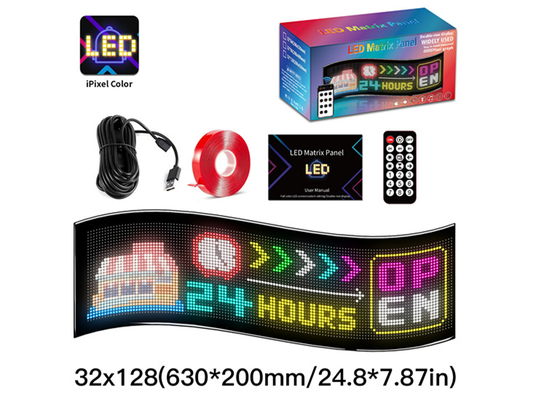 32*128 Led-Werbeanzeigen Animation LED-Paneel mit App-Fernbedienung