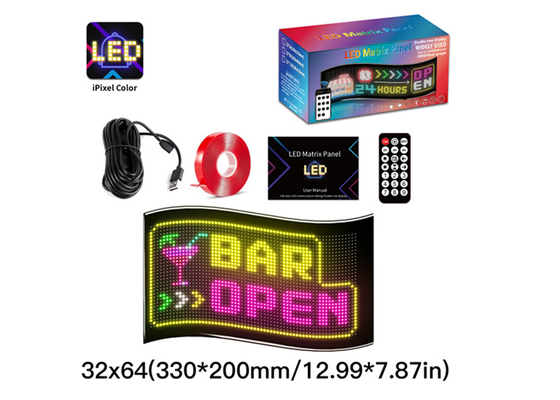 32*64 Car Truack Led Matrix Pixel Panel Diy RGB App+Fernbedienung Programmierbares Teufels-Auge-Anzeigerlicht