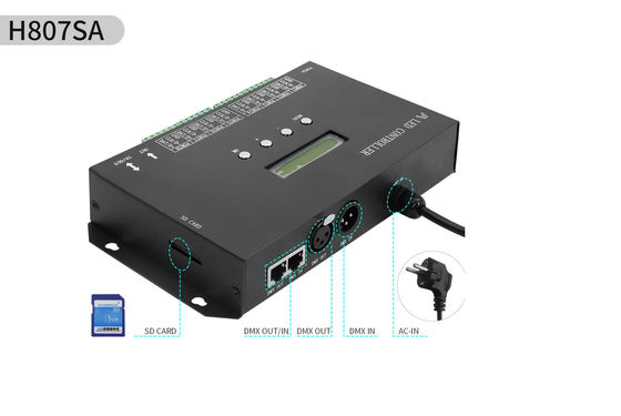 DMX512 Programmierbarer SPI Led Controller H807SA 8192 Pixel Für DMX512 WS2811 WS2812B WS2815 APA102 Led Strip
