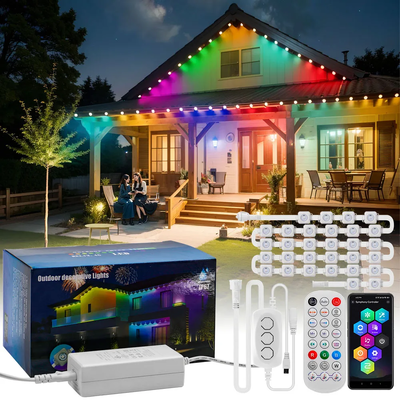 Pixel Light Weihnachtsdeko Buntes Haus 2024 RGB programmierbare LED-Form IP65 wasserdichte Feiertagsbeleuchtung