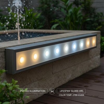 IP65 LED-Beleuchtungsleuchten mit einer Lebensdauer von 50 000 Stunden und einem breiten Farbtemperaturbereich von 2700 bis 6500K geeignet für den Außenbereich